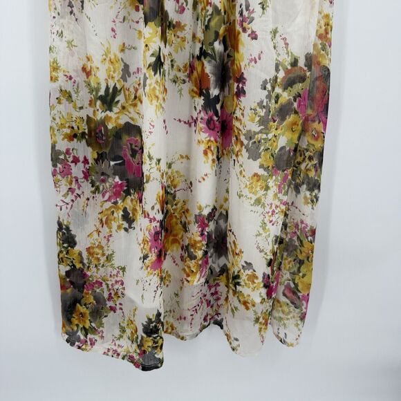 She’s Cool White Multicolor Floral Long Y2k Sundress Dress Size Small Boho - Picture 3 of 8